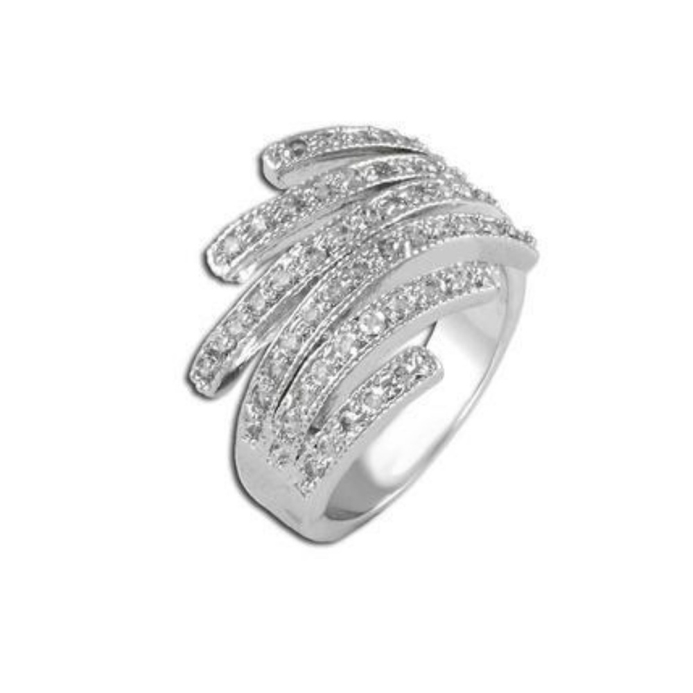 925 Silver Pavé Wisps Ring